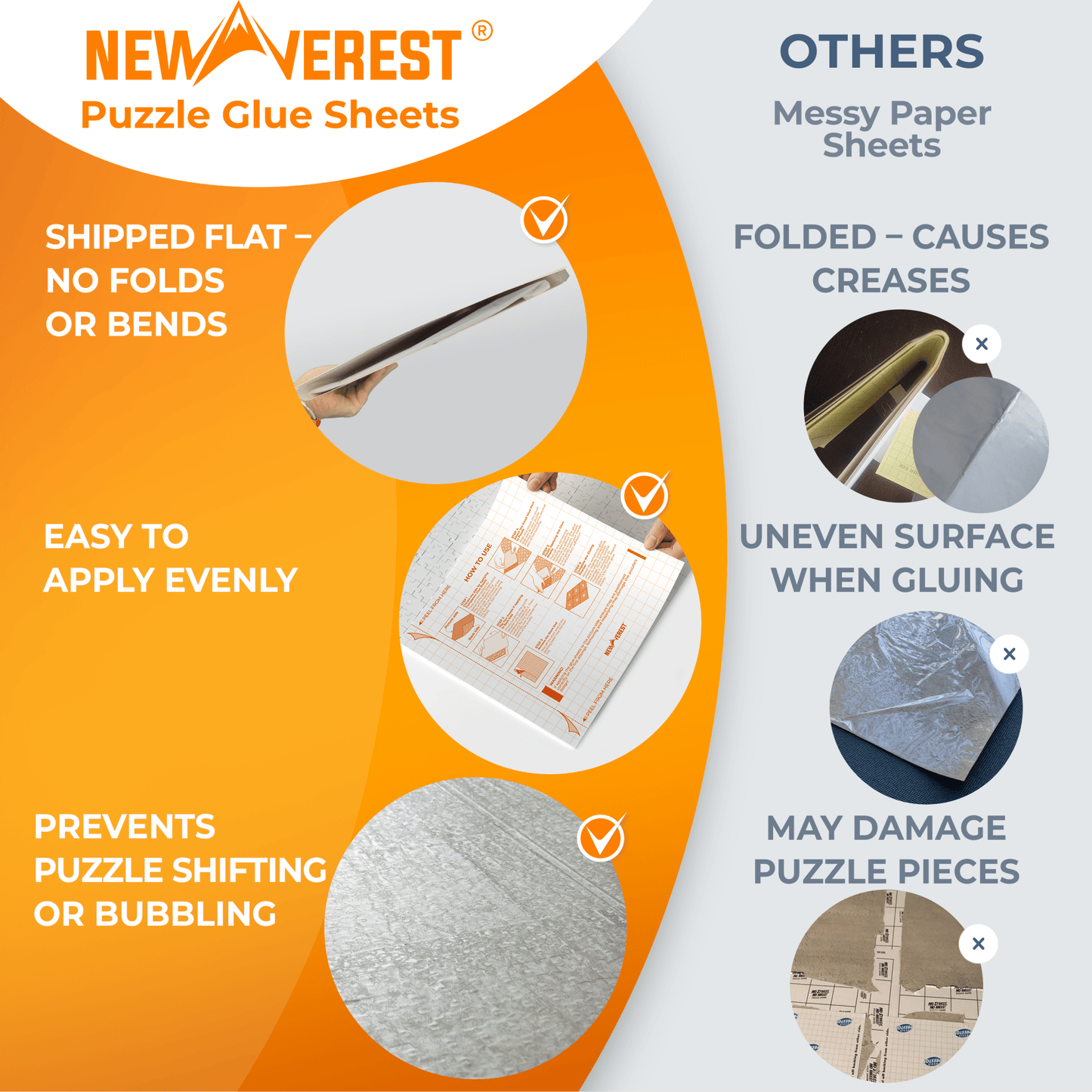 Newverest Puzzle Saver Glue Sheets - Set of 6 - Newverest