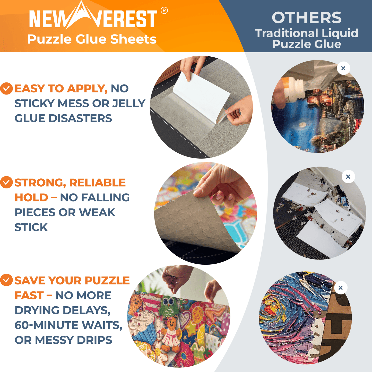 Newverest Puzzle Saver Glue Sheets - Set of 6 - Newverest