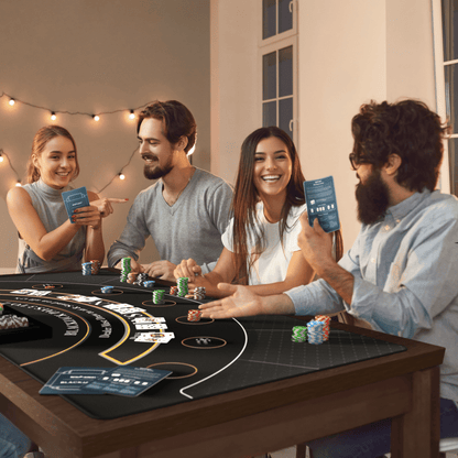 Newverest Blackjack Mat in Black - 70" x 30" - Newverest
