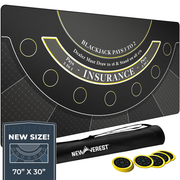 Newverest Blackjack Mat in Black - 70" x 30" - Newverest