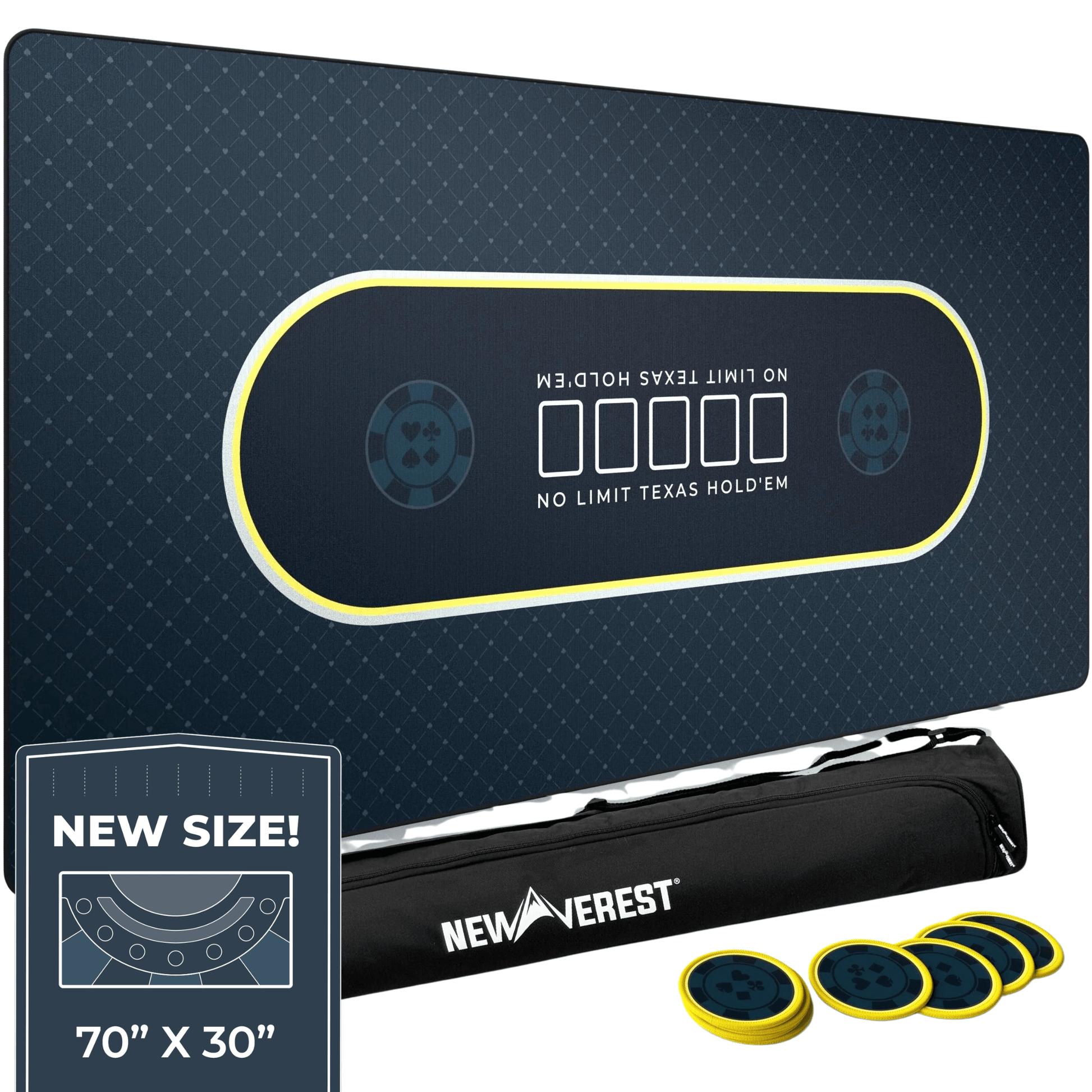Newverest Poker Table Top in Black - 70" x 30" - Newverest