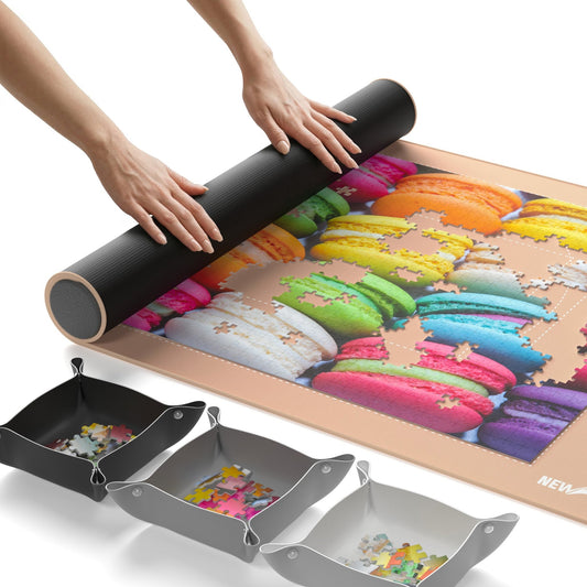 Newverest, 1000 Piece Roll - Up Puzzle Mat in ROSE GOLD - "Blushing Genius" - Newverest