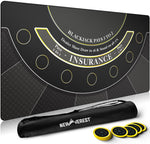 Blackjack Mat 70" x 35", Blackjack Table Top for Home Game Nights - Newverest