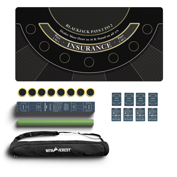 Blackjack Mat 70" x 35", Blackjack Table Top for Home Game Nights - Newverest