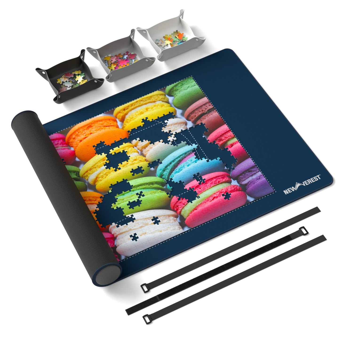 Newverest, 1000 Piece Roll - Up Puzzle Mat in NAVY – "Deep Think" - Newverest