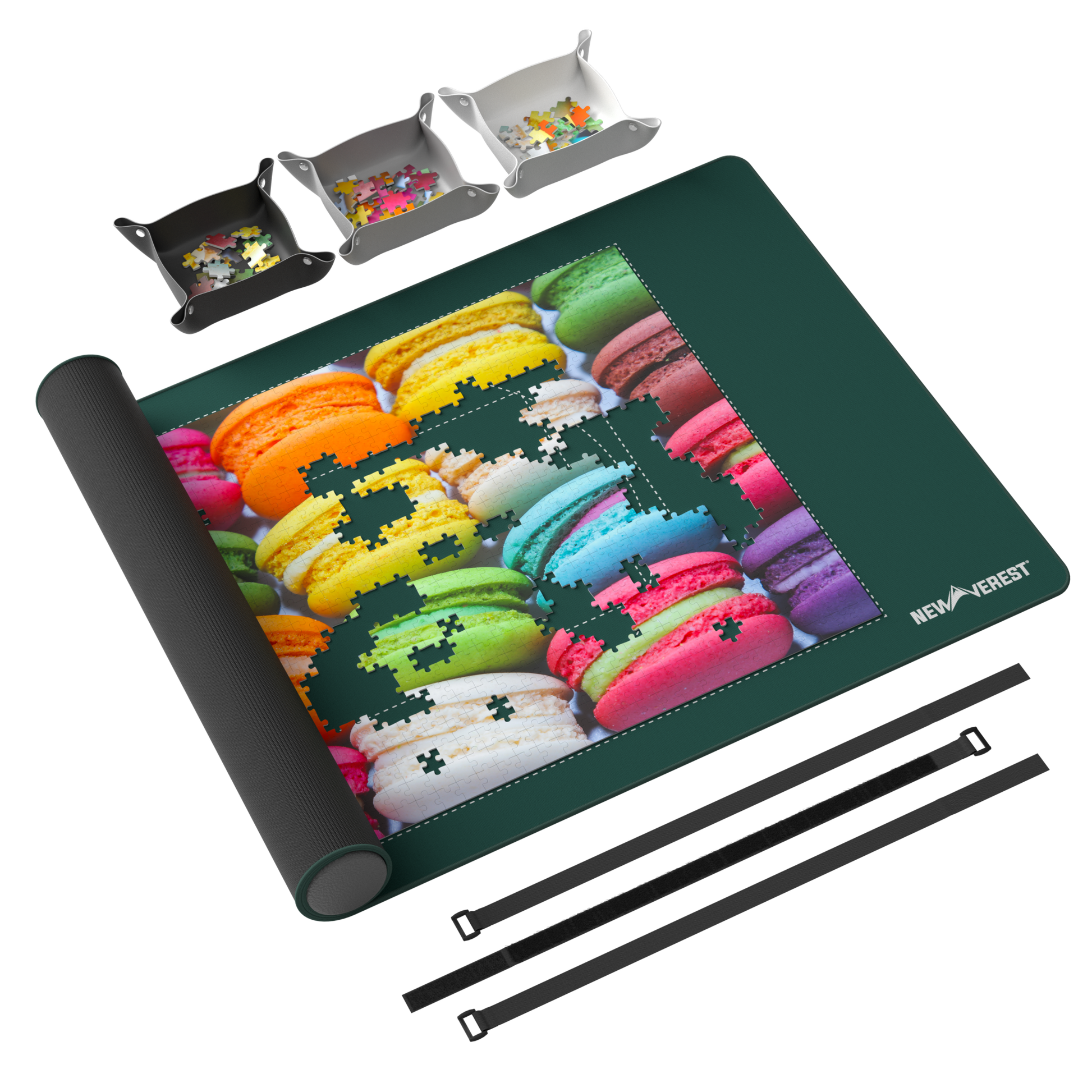 Newverest, 1000 Piece Roll - Up Puzzle Mat in FOREST GREEN – "Piece & Quiet" - Newverest