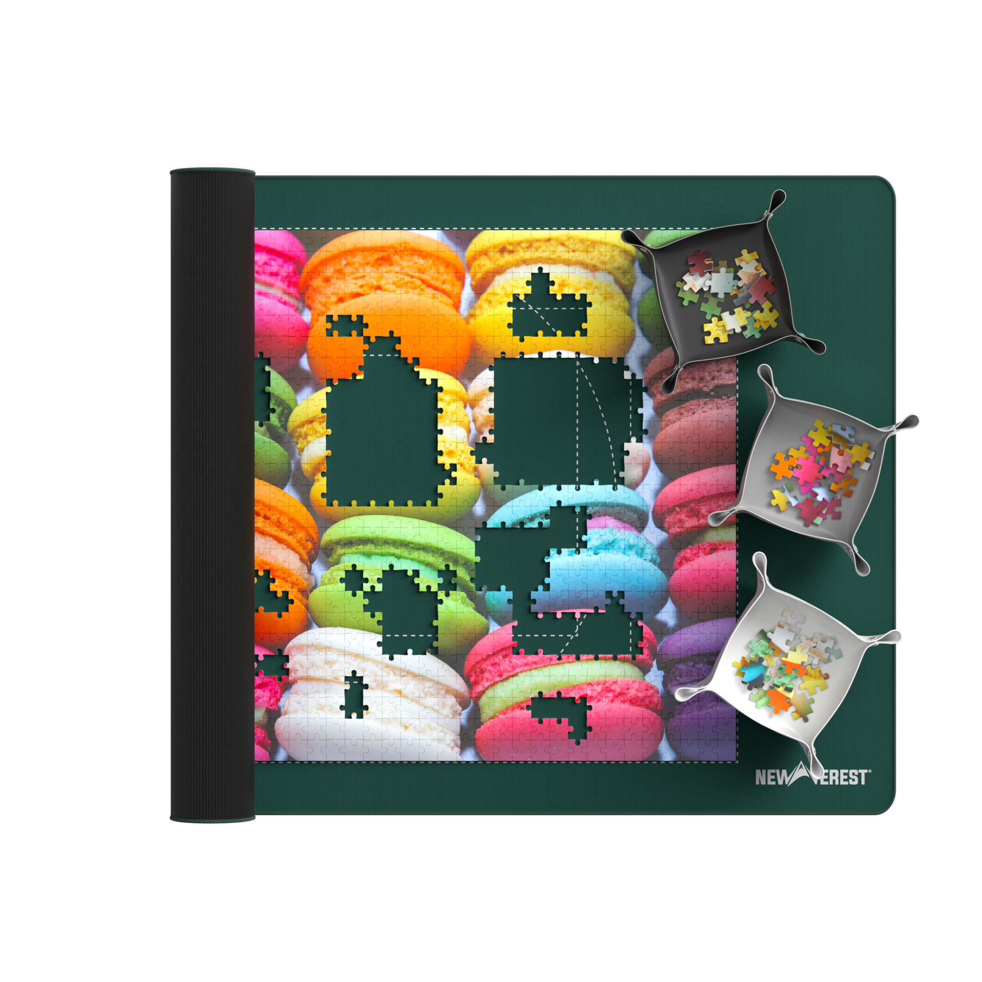 Newverest, 1000 Piece Roll - Up Puzzle Mat in FOREST GREEN – "Piece & Quiet" - Newverest