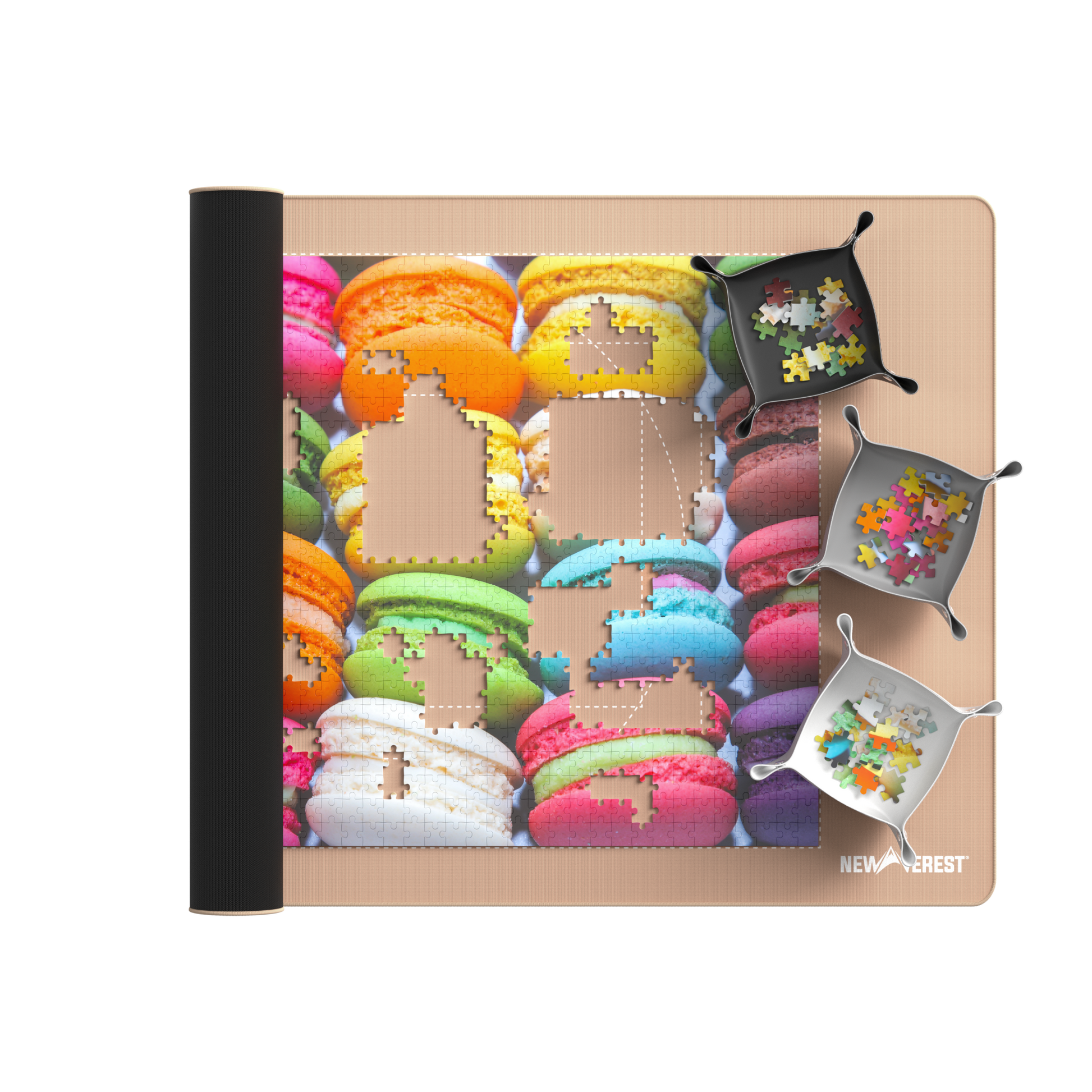 Newverest, 1000 Piece Roll - Up Puzzle Mat in ROSE GOLD - "Blushing Genius" - Newverest