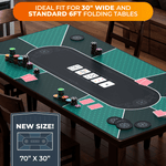 Poker Table Top 70" x 30" - Ideal Poker Topper for 6ft and 8ft Folding Tables (30" Width) - Newverest
