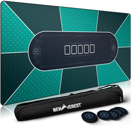 Poker Table Topper Mat (70" x 35") - Green, Seats 10 Players