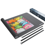 Puzzle mat rolled up with Velcro straps for easy storage and transport