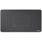 Smooth polyester surface of puzzle mat with size guidelines marked