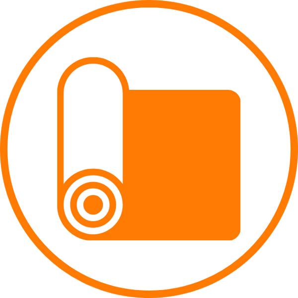 icon for the puzzle mat rolling up with roll up tube and carry bag