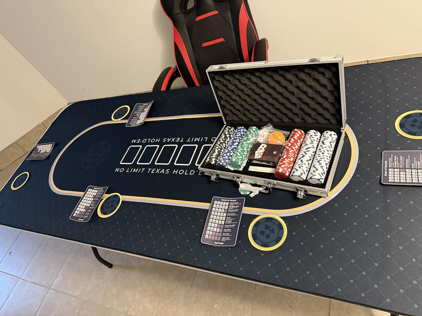 customer image of our black poker mat with 