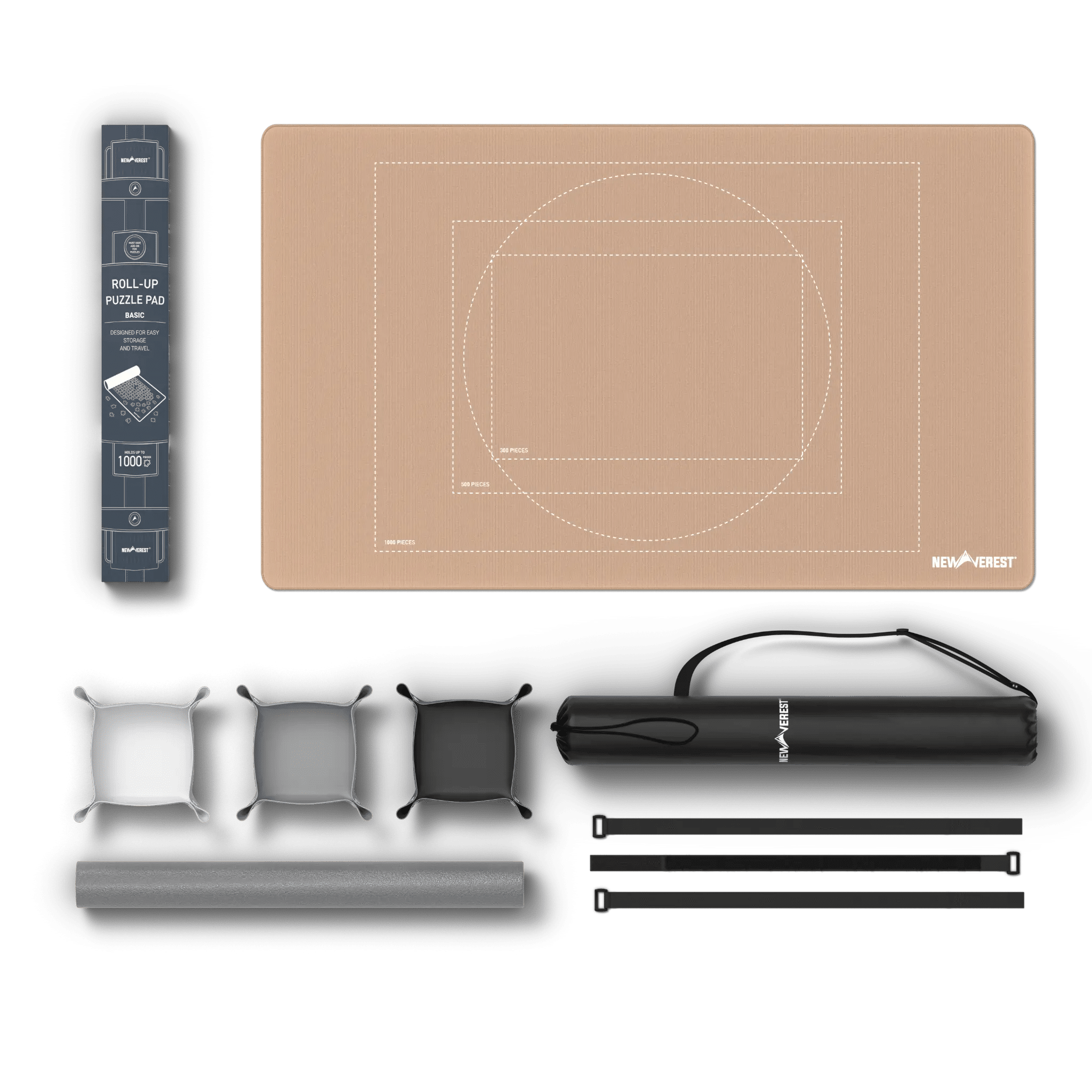 Complete Newverest Rose Gold puzzle mat kit contents